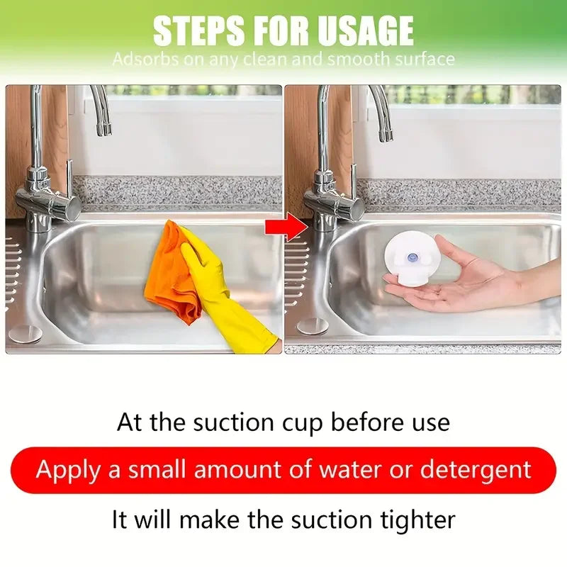 Smiling Sponge Brush Rack Suitable For Daddy Sponge Brush Suction Cup Holder Kitchen Sink Hanger Kitchen Storage Tools Supplies