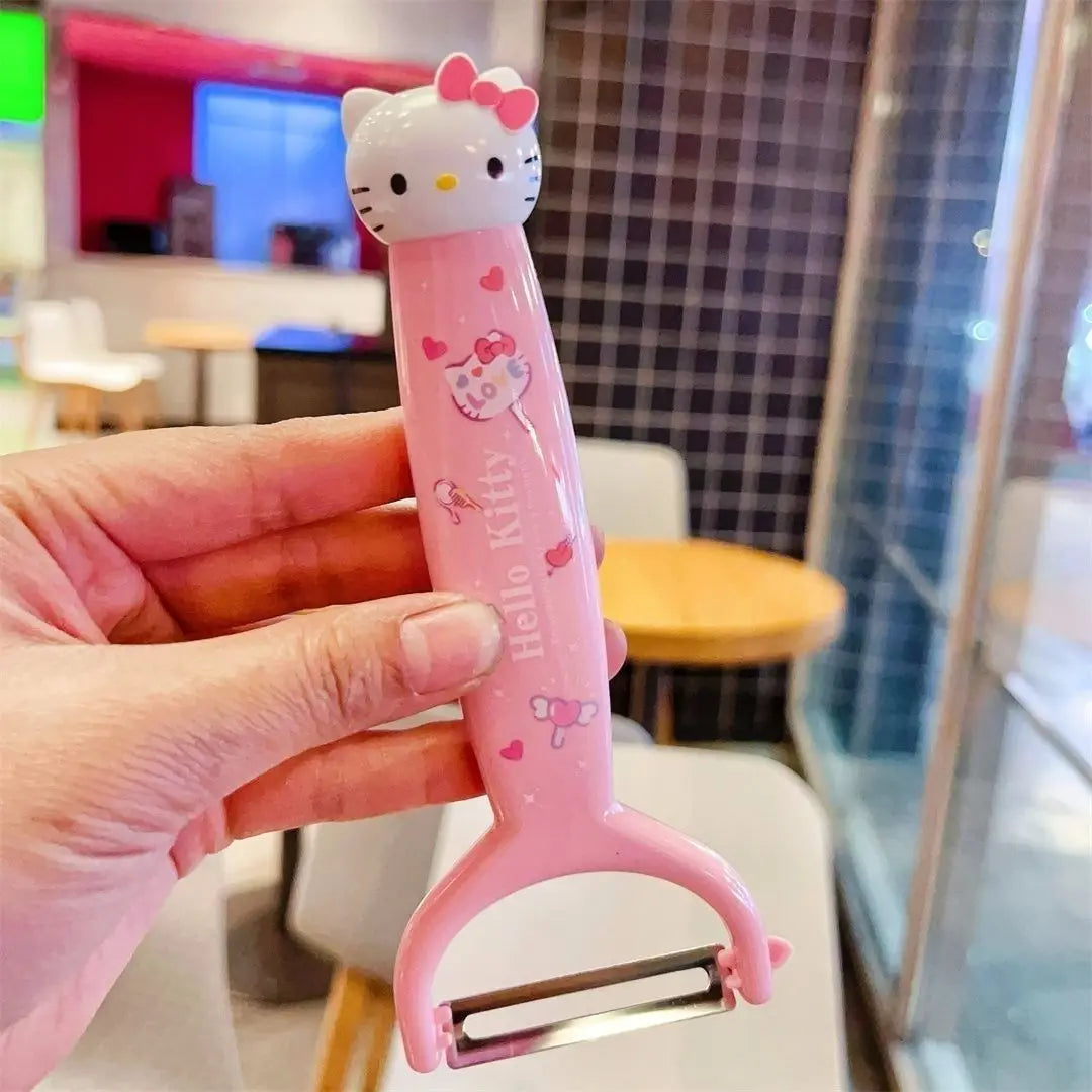 Kawaii Sanrio cartoon Hello kittykuromiMy melody cute fruit knife paring knife set kitchen dormitory knife picnic portable gift
