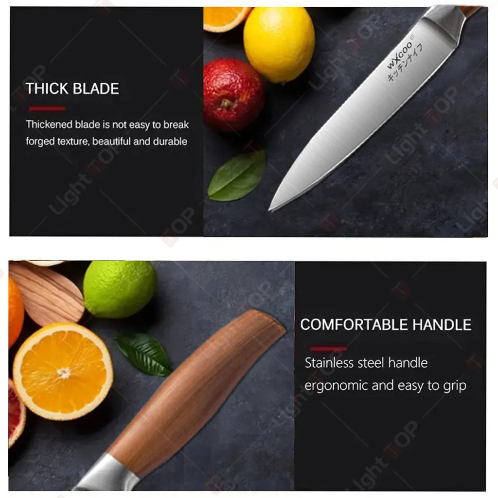 Japanese Kitchen Knives Stainless Steel Professional Chef Knife  Cleaver Santoku Knife Fruit Slicing Utility Knife Cooking Tools