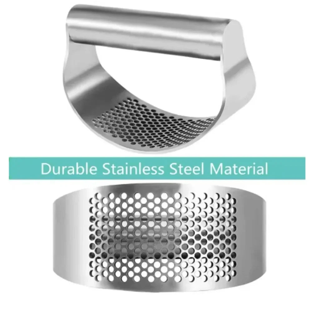 New Stainless Steel Garlic Press Squeezer Manual Mincer Chopping Garlic Tool Fruit Vegetable Tools Kitchen Gadget Accessories