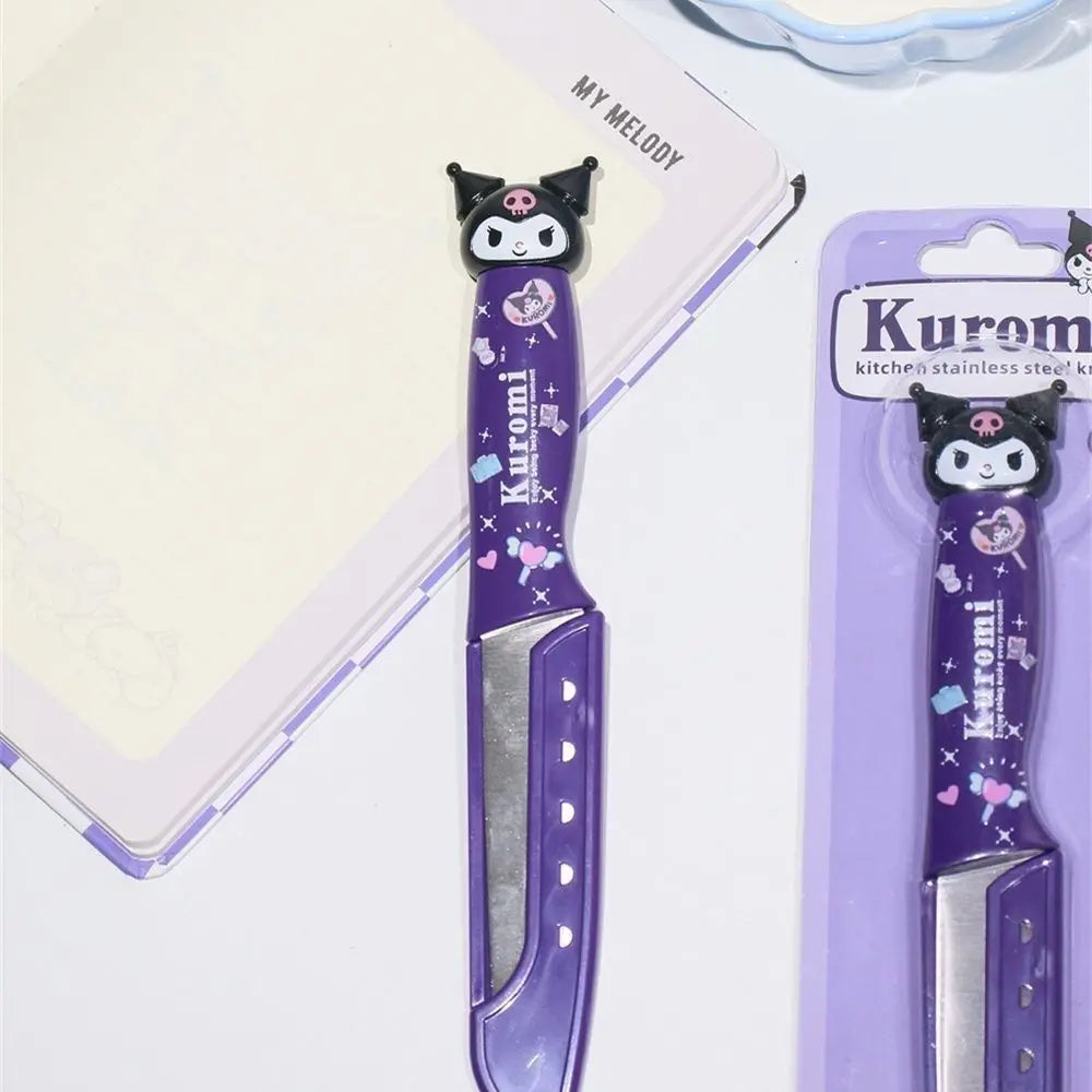 Kawaii Sanrio cartoon Hello kittykuromiMy melody cute fruit knife paring knife set kitchen dormitory knife picnic portable gift