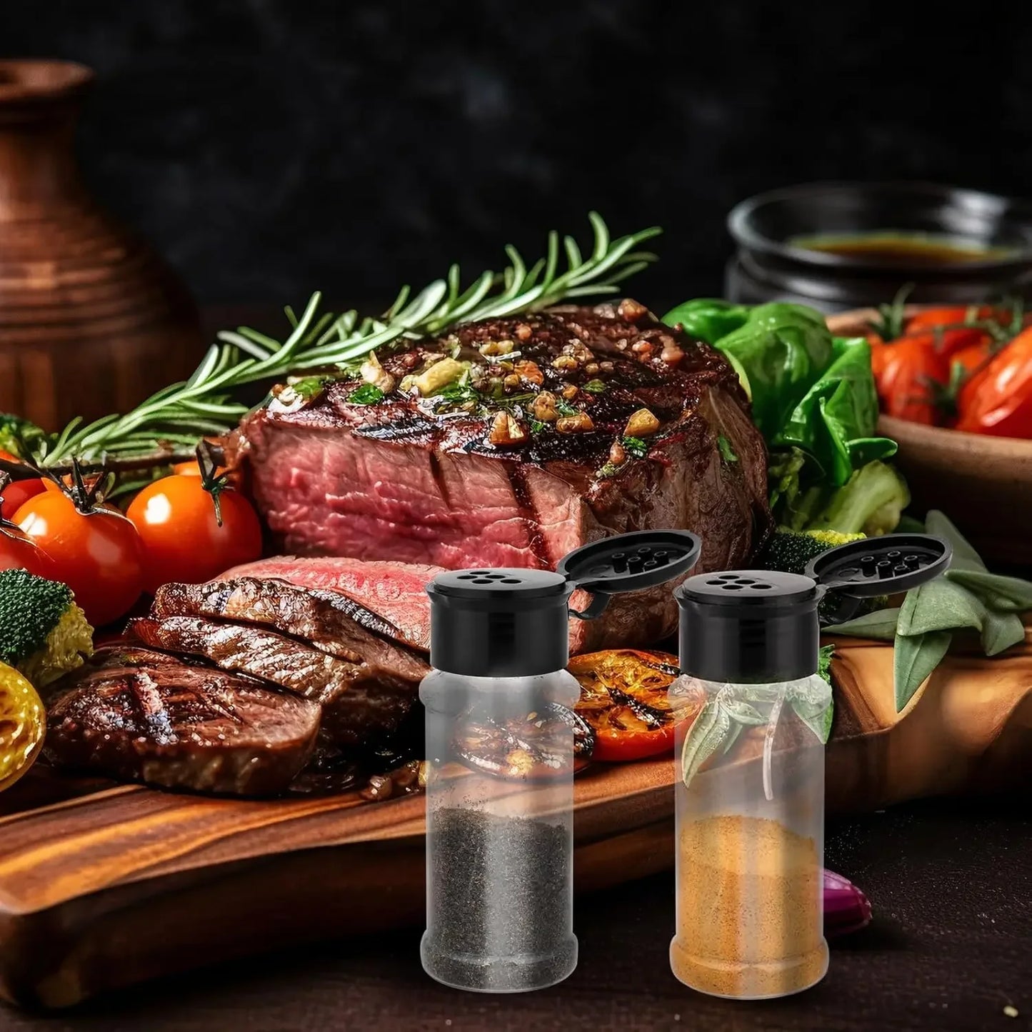 Transparent Seasoning Jars Salt Pepper Shaker Bottles Spices Storage Condiment Boxes Powder Storage Container Kitchen Gadget
