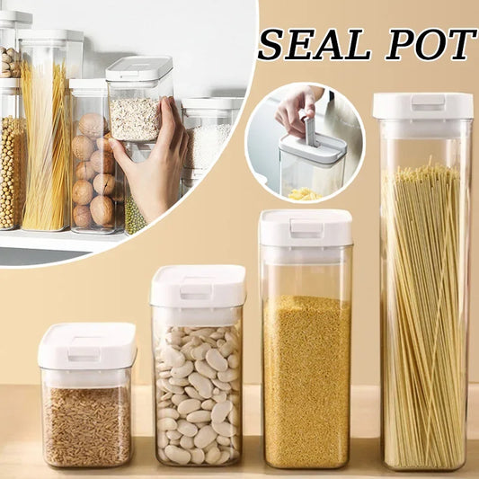 Pasta Storage Box Transparent Plastic Grain Seal Tank Spaghetti Storage Container Moisture-Proof Snack Jar Kitchen Food Tank