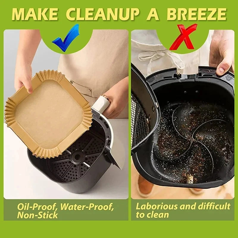 Rectangle Air Fryer Baking Paper Liners Non-stick Oven Airfryer Disposable Special Parchment Paper Plates Kitchen Cooking Tools