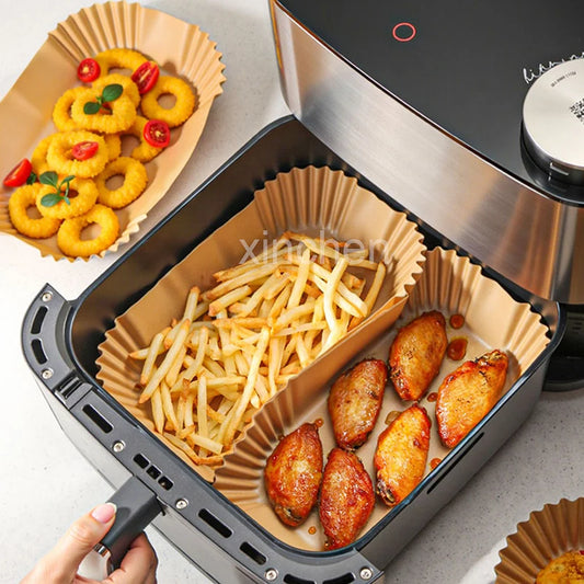 Rectangle Air Fryer Baking Paper Liners Non-stick Oven Airfryer Disposable Special Parchment Paper Plates Kitchen Cooking Tools