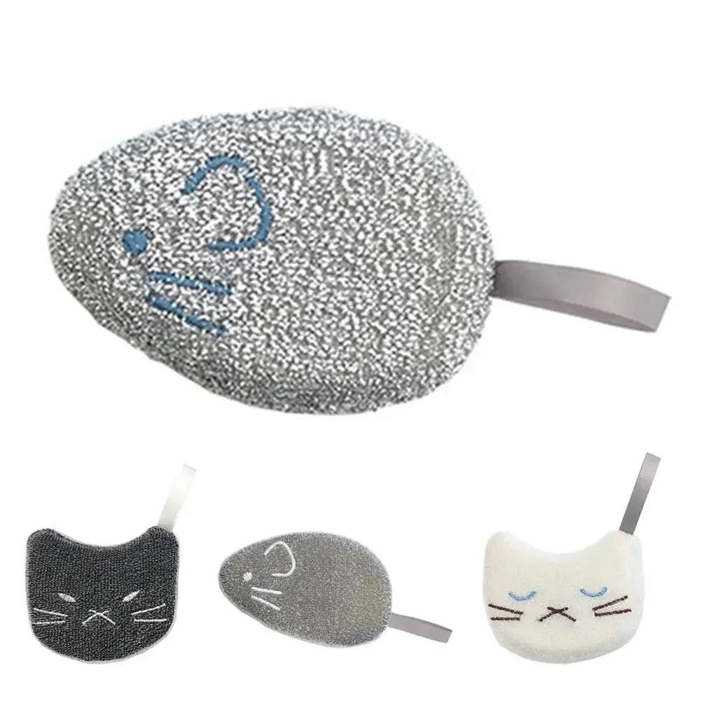 Cartoon Sponge Dish Cloths 4Pcs/Set Cleansing Sponge Kitchen Cleaning Tools Multifunctional Dishwashing Sponge Cute Pot Brush