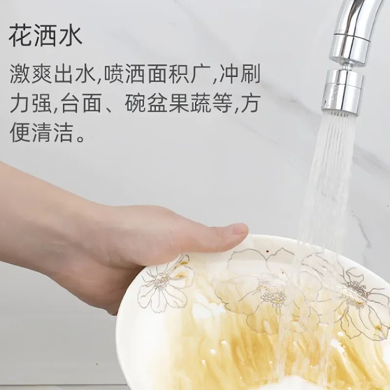 ZEXEF 720° Swivel Faucet Spray Head Kitchen Tap Aerator Bathroom Rotatable Extension Faucet Filter Nozzle Dual Mode Water Saving