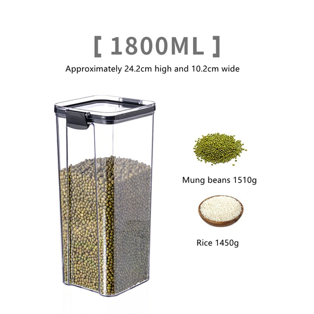 Food Storage Box Kitchen Containers Plastic Box Jars for Bulk Cereals Refrigerator Organizers for Pantry Organizer Jars With Lid