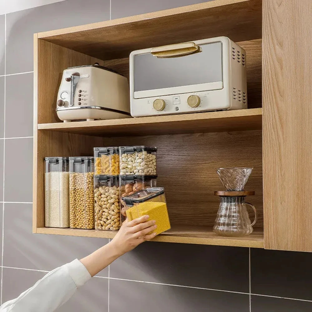 Food Storage Box Kitchen Containers Plastic Box Jars for Bulk Cereals Refrigerator Organizers for Pantry Organizer Jars With Lid