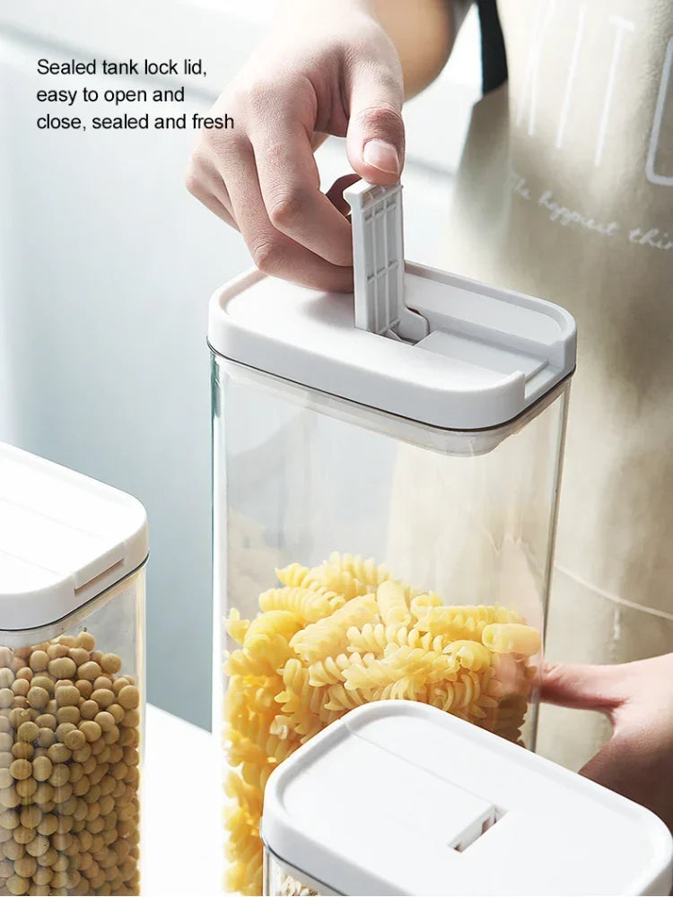Pasta Storage Box Transparent Plastic Grain Seal Tank Spaghetti Storage Container Moisture-Proof Snack Jar Kitchen Food Tank