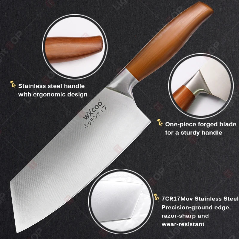 Japanese Kitchen Knives Stainless Steel Professional Chef Knife  Cleaver Santoku Knife Fruit Slicing Utility Knife Cooking Tools
