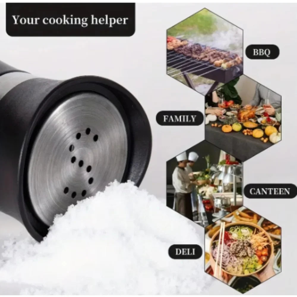 2pcs Glass Spice Bottle Adjustable Refillable Salt and Pepper Shakers with Shelf Spice Dispenser Pour Holes Kitchen Gadget