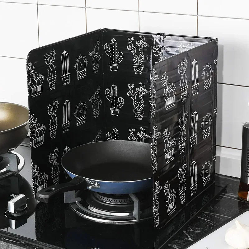Aluminum Foil Foldable Kitchen Gas Stove Baffle Plate Portable Frying Pan Oil Splash Protection Screen Kichen Accessories Gadget