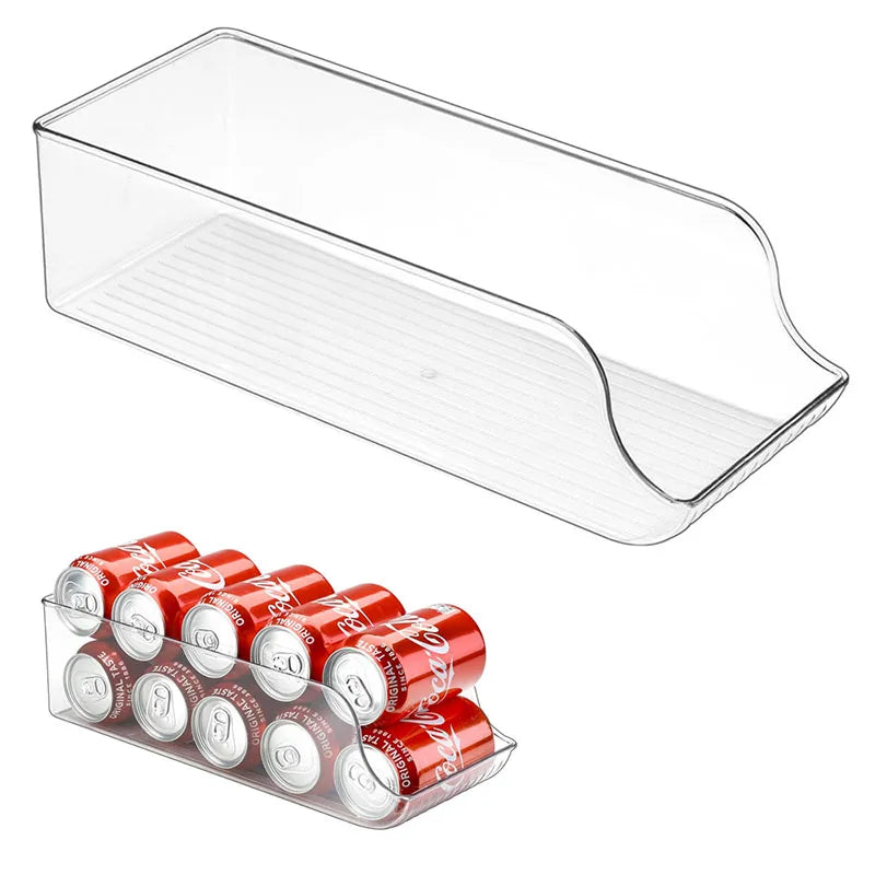 Kitchen Storage Cans Drink Dispenser Organizer Plastic Soda Pop Holder Container Storage Bin for Fridge Freezer Pantry Kitchen