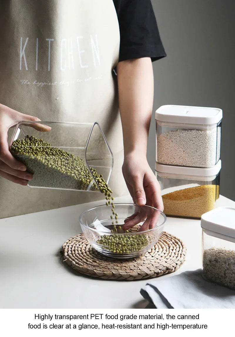 Pasta Storage Box Transparent Plastic Grain Seal Tank Spaghetti Storage Container Moisture-Proof Snack Jar Kitchen Food Tank