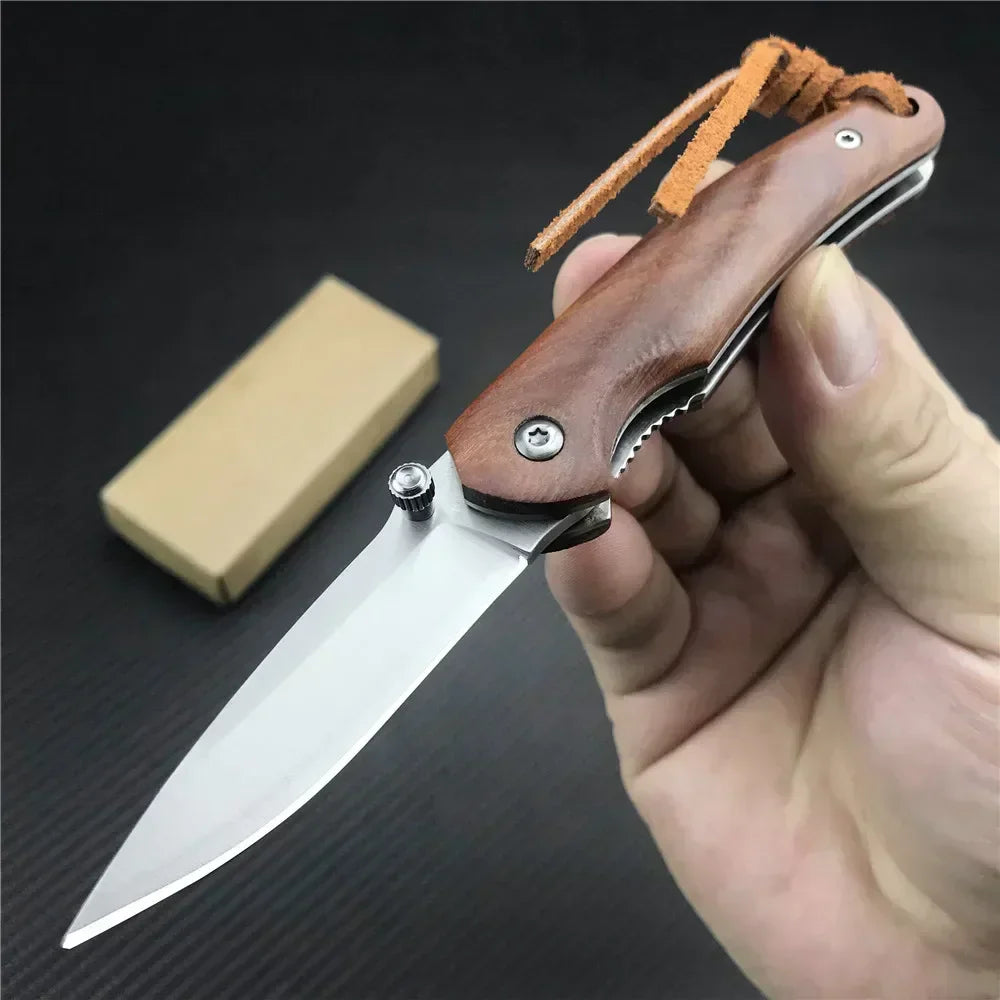 Russian Mini Folding Pocket Knife Outdoor Handmade Camping EDC 7Cr13Mov Blade Rosewood Handle Kitchen Tool Chef Fruit Knife