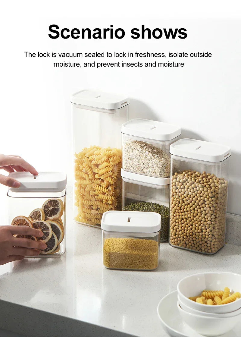 Pasta Storage Box Transparent Plastic Grain Seal Tank Spaghetti Storage Container Moisture-Proof Snack Jar Kitchen Food Tank