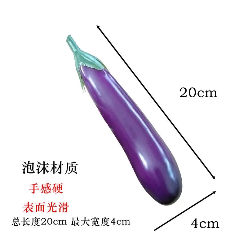 PU High Simulation Eggplant Model Artificial Decorations Eggplant Kitchen Decoration Props Foam Eggplant Artificial Vegetables
