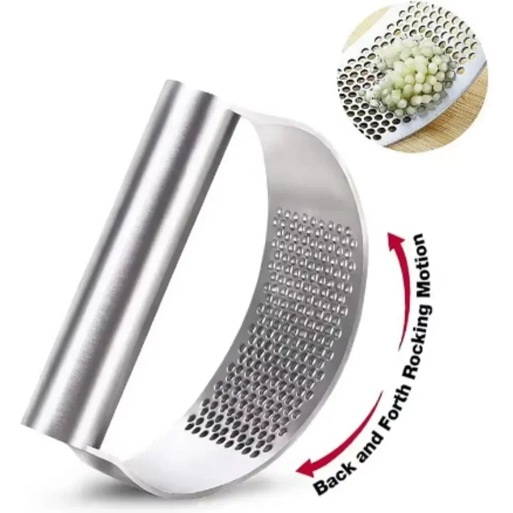 New Stainless Steel Garlic Press Squeezer Manual Mincer Chopping Garlic Tool Fruit Vegetable Tools Kitchen Gadget Accessories