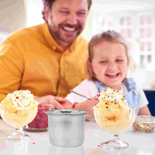 3Pcs Stainless Steel Ice Cream Container Reusable Dessert Storage Box Freezer Containers For Kitchen Supplies Ice Cream