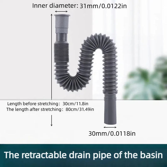 Universal kitchen sink drain hose, thickened, durable, odorless and retractable, suitable for bathroom and kitchen accessories