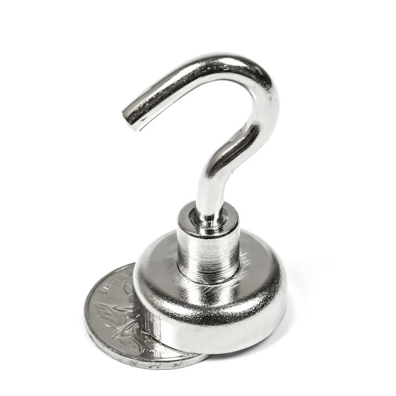 1~4pcs Strong 25mm Magnetic Hook Round Neodymium Magnet Base Powerful Refrigerator Magnet for Traceless Hanging Kitchen Organize