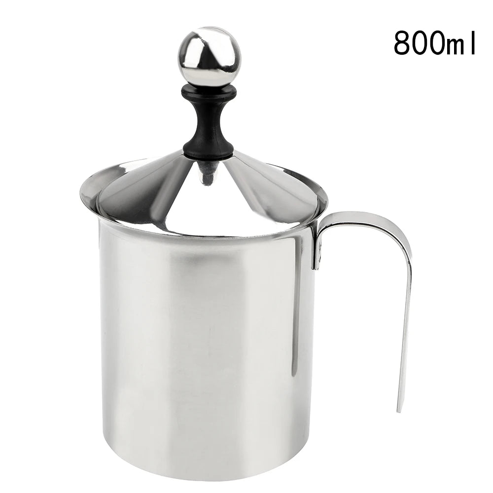400/800ML Stainless Steel Coffee Foamer Double Mesh Milk Creamer Manual Milk Frother Coffee Mixer milk pitcher Kitchen Tools