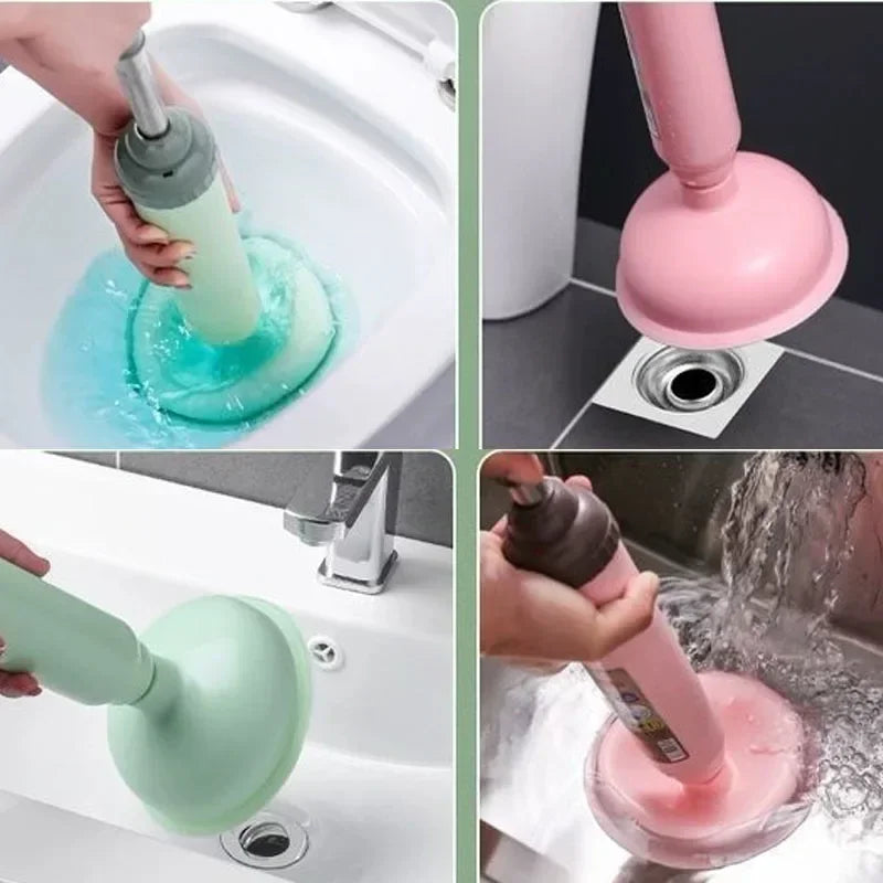 Toilet Plunger High Pressure Pump Anti Clogging Drain Cleaners Pipe Dredge Device for Bathroom Kitchen Sink Drain Clean Supplies