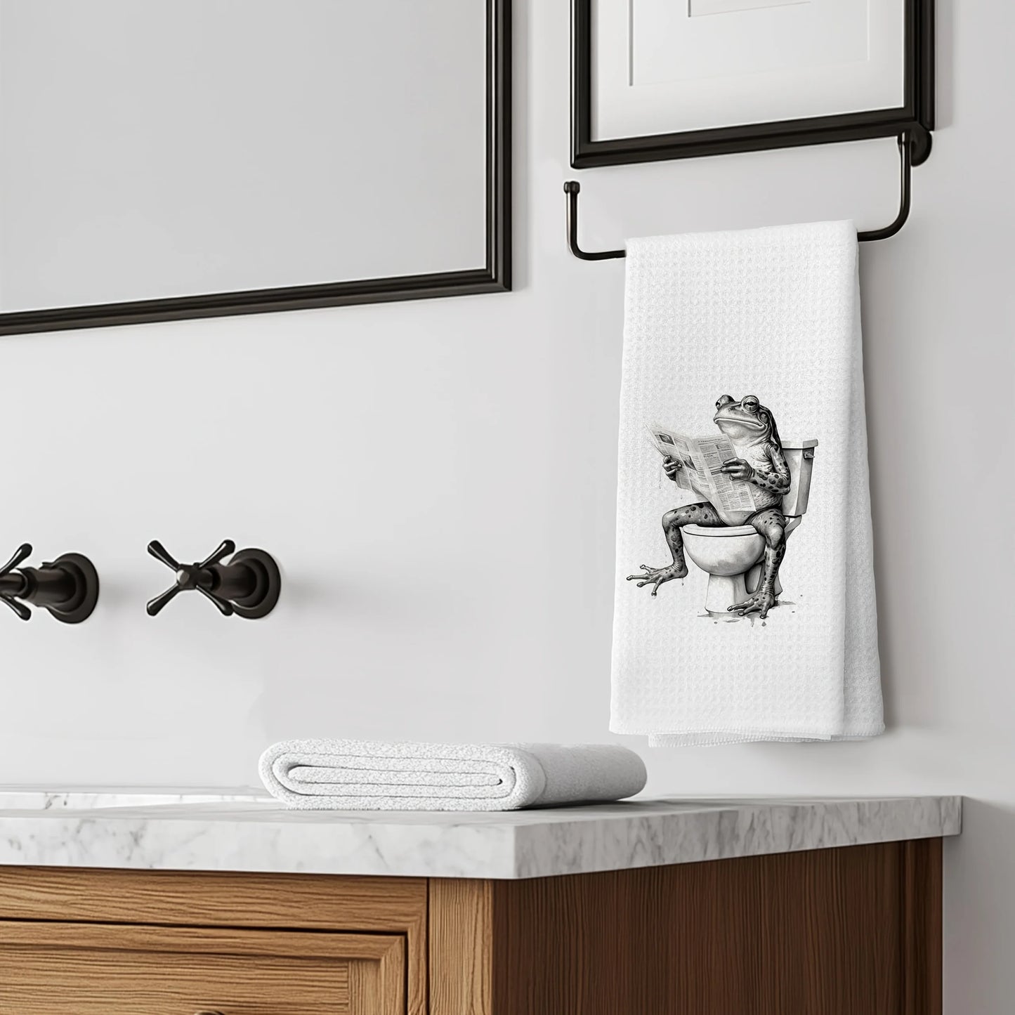 1/2/4/6 Frog Kitchen Towels for Toilet Use, Fun Seasonal Kitchen Decoration, Kitchen Hanging Towels, 15.7x23.6 inches