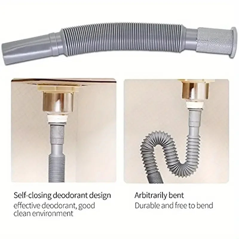 Universal kitchen sink drain hose, thickened, durable, odorless and retractable, suitable for bathroom and kitchen accessories
