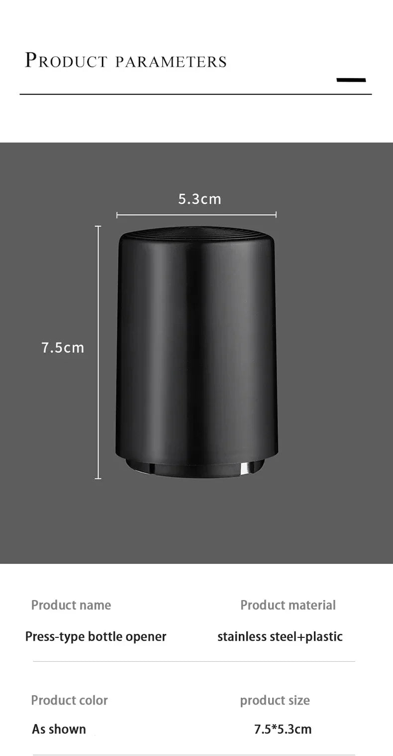 Creative Magnetic Automatic Beer Bottle Opener Kitchen Press Lid Stainless Steel Bottle Opener Tools Portable Bar Gadgets