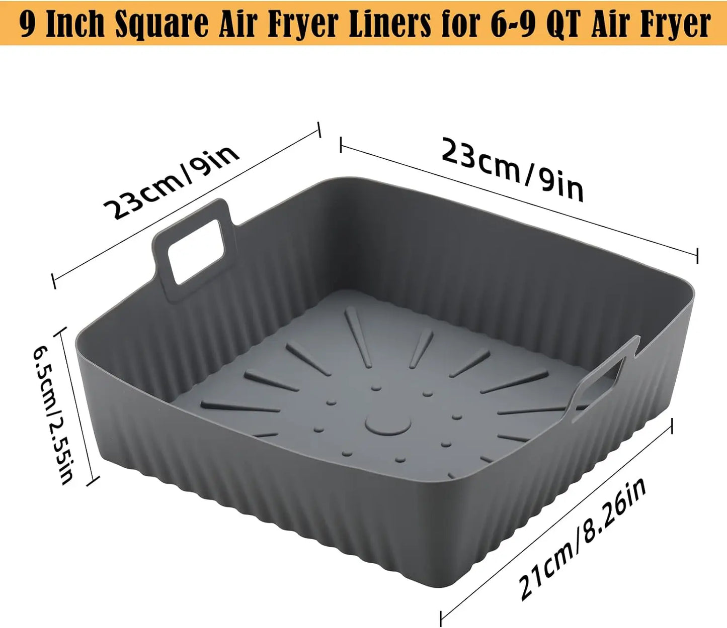 Air Fryer Silicone Liner Reusable Square Air Fryer Easy To Clean Oven Tray Heat Resistant Food Baking Kitchen Accessories