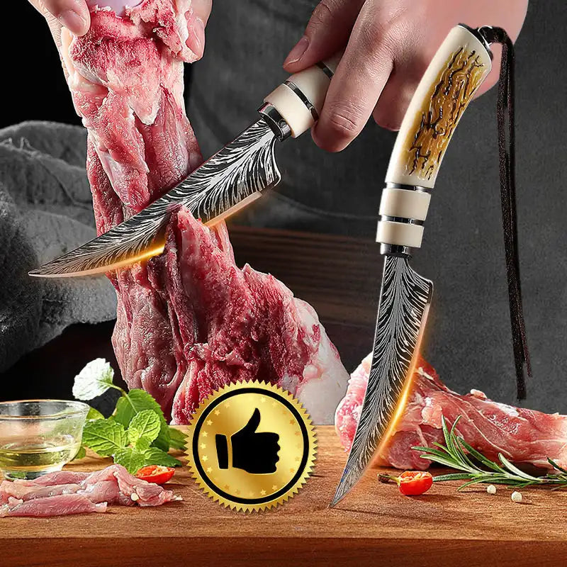 2025 new model boning knife with knife cover kitchen accessories, high-hardness forged sharp Damascus texture knife, fruit knife