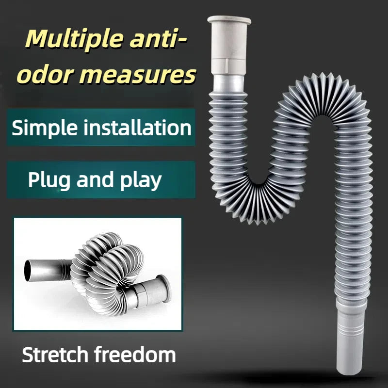 Universal kitchen sink drain hose, thickened, durable, odorless and retractable, suitable for bathroom and kitchen accessories