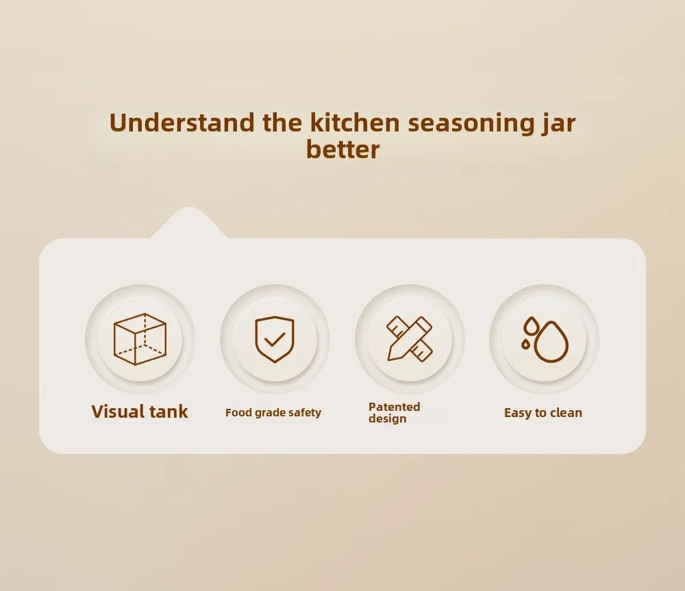 Transparent Glass Seasoning Jar Household Flip Cover with Spoon Chicken Essence Salt, Kitchen Monosodium Glutamate Seasoning Box