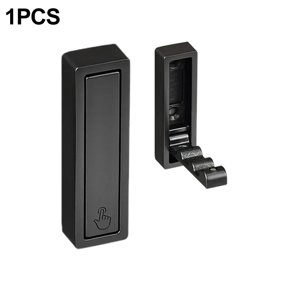 Wall Hook Robe Hook Bathroom Folding Hook Wall Hanging Clothes Hooks For Home Kitchen Bathroom Matte Black Towel Hanger