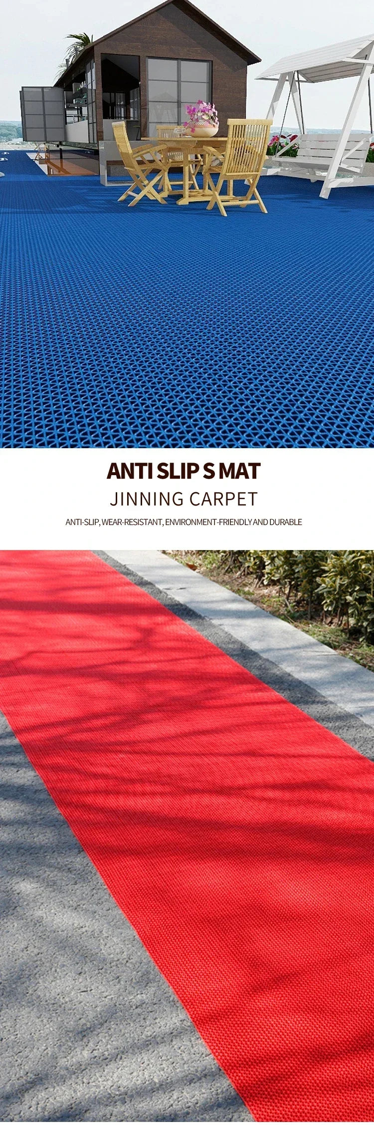 Plastic PVC Perforated Anti-slip Mat Household Accessories Foyer Floor Pad Kitchen Bathroom and Toilet Anti-slip Waterproof Mat