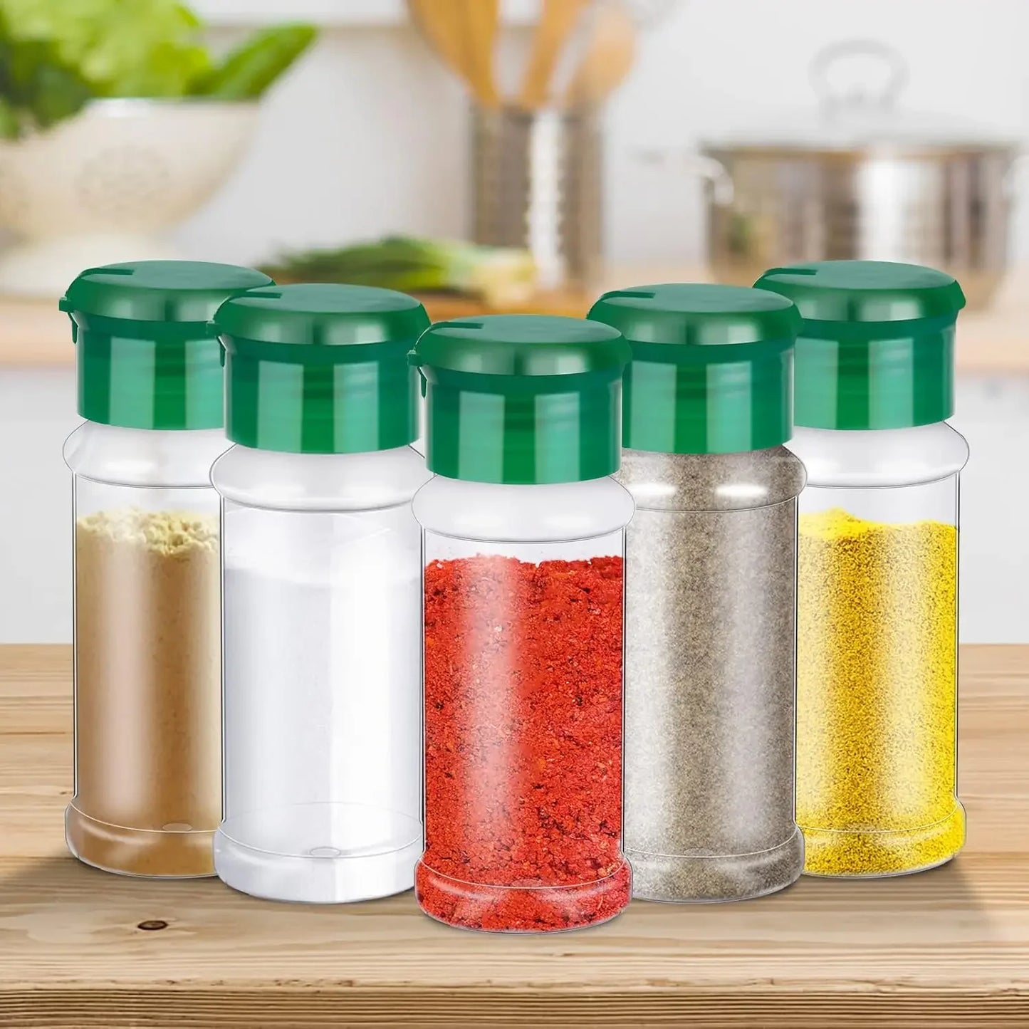 Transparent Seasoning Jars Salt Pepper Shaker Bottles Spices Storage Condiment Boxes Powder Storage Container Kitchen Gadget