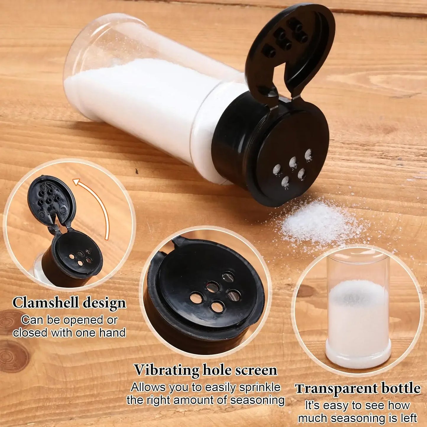 Transparent Seasoning Jars Salt Pepper Shaker Bottles Spices Storage Condiment Boxes Powder Storage Container Kitchen Gadget