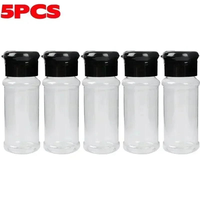 Transparent Seasoning Jars Salt Pepper Shaker Bottles Spices Storage Condiment Boxes Powder Storage Container Kitchen Gadget