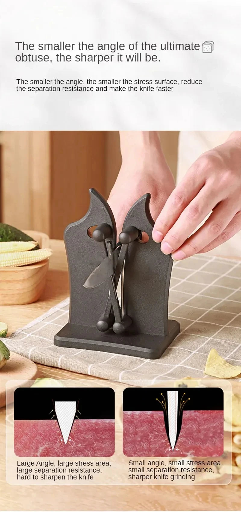 Kitchen Knife Sharpener Easy and Safe Knife Sharpening Tool Damascus Knife Kitchen Tools Manual Chef Kitchen Knife Supplies