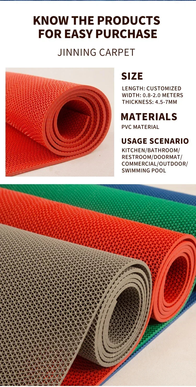 Plastic PVC Perforated Anti-slip Mat Household Accessories Foyer Floor Pad Kitchen Bathroom and Toilet Anti-slip Waterproof Mat