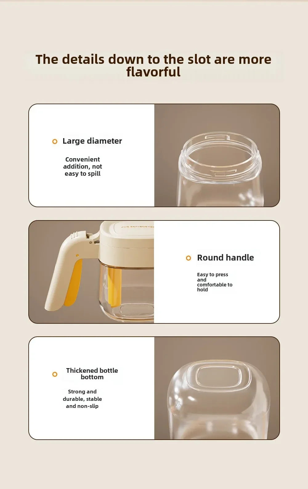 Transparent Glass Seasoning Jar Household Flip Cover with Spoon Chicken Essence Salt, Kitchen Monosodium Glutamate Seasoning Box