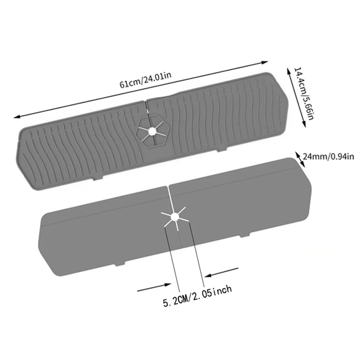 24/29.5inch Faucet Drain Pad Kitchen Household Anti-Splash Non-Slip Faucet Pad Dry Foldable Washing Countertop Soap Non-Slip Pad