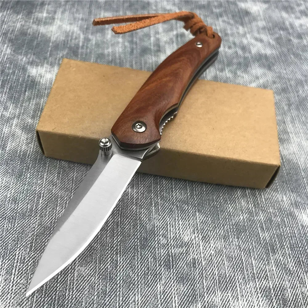 Russian Mini Folding Pocket Knife Outdoor Handmade Camping EDC 7Cr13Mov Blade Rosewood Handle Kitchen Tool Chef Fruit Knife