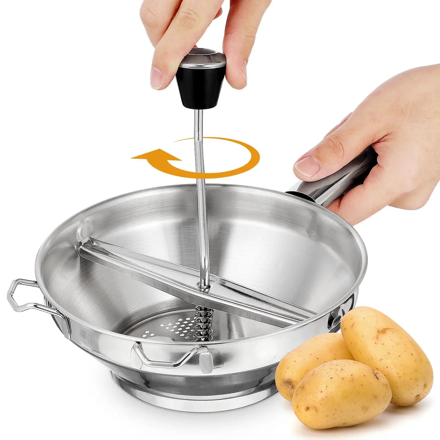 Stainless Steel Potato Masher Manual Presser Ricer Kitchen Tool Vegetable Gadget Cookware Fruit Tools Dining Bar